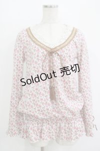 LIZ LISA / 花柄トップス Free サックス H-25-11-02-1048-LO-TO-NS-ZH