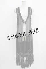 axes femme / ロングジレ付きカーディガン M ブラック H-25-11-02-1051-AX-TO-NS-ZH