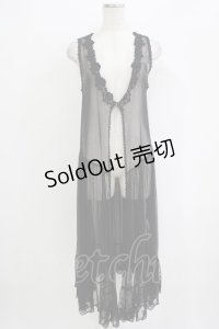 axes femme / ロングジレ付きカーディガン M ブラック H-25-11-02-1051-AX-TO-NS-ZH