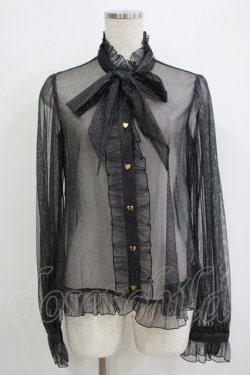 画像1: Angelic Pretty / Charming Girlブラウス(チュール) Free ブラック H-25-11-02-1053-AP-BL-NS-ZH