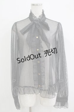 画像1: Angelic Pretty / Charming Girlブラウス(チュール) Free ブラック H-25-11-02-1053-AP-BL-NS-ZH
