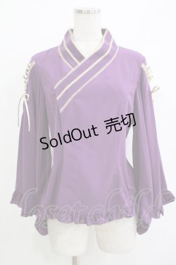 画像1: metamorphose / 着物合わせ風ブラウス サイズ1 パープル H-25-11-02-1055-ME-BL-NS-ZH