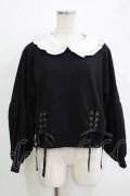 Secret Honey / 襟付きレースアップトップス Free ブラック H-25-11-02-1063-CA-TO-NS-ZH