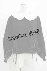 Secret Honey / 襟付きレースアップトップス Free ブラック H-25-11-02-1063-CA-TO-NS-ZH
