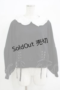 Secret Honey / 襟付きレースアップトップス Free ブラック H-25-11-02-1063-CA-TO-NS-ZH