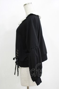 画像2: Secret Honey / 襟付きレースアップトップス Free ブラック H-25-11-02-1063-CA-TO-NS-ZH