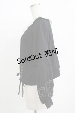 画像2: Secret Honey / 襟付きレースアップトップス Free ブラック H-25-11-02-1063-CA-TO-NS-ZH