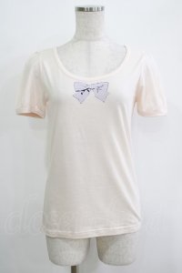 Fi.n.t / ストライプリボンTシャツ Free ピンク H-25-11-02-1064-CA-TS-NS-ZH