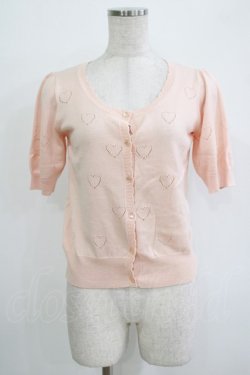 画像1: Fi.n.t / ハート透かしカーディガン Free ピンク H-25-11-02-1067-CA-TO-NS-ZH