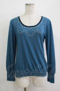 axes femme / パール使いプルオーバー M ブルー H-25-11-02-1070-AX-TO-NS-ZH