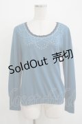axes femme / パール使いプルオーバー M ブルー H-25-11-02-1070-AX-TO-NS-ZH