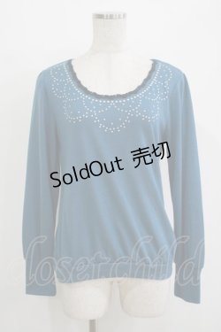 画像1: axes femme / パール使いプルオーバー M ブルー H-25-11-02-1070-AX-TO-NS-ZH