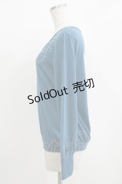 画像2: axes femme / パール使いプルオーバー M ブルー H-25-11-02-1070-AX-TO-NS-ZH