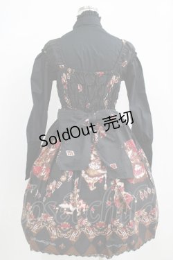 画像3: ALICE and the PIRATES / ワンダーラビットのマジカルトランプティーパーティ柄ジャンパースカートセット Free ブラック H-25-11-02-1001-PA-OP-NS-ZH