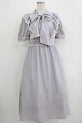 evelyn / ボウタイロングワンピース Free ブルー H-25-11-02-1014-LO-OP-NS-ZH