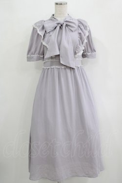 画像1: evelyn / ボウタイロングワンピース Free ブルー H-25-11-02-1014-LO-OP-NS-ZH