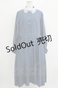 m petit by misako / AM*レースエリプリーツワンピース LL ブルー H-25-11-02-1015-LO-OP-NS-ZH
