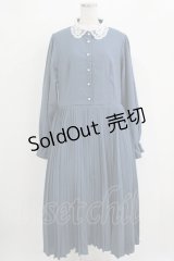 m petit by misako / AM*レースエリプリーツワンピース LL ブルー H-25-11-02-1015-LO-OP-NS-ZH
