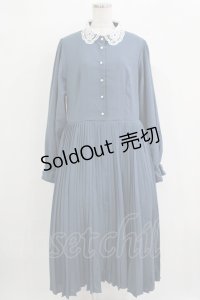 m petit by misako / AM*レースエリプリーツワンピース LL ブルー H-25-11-02-1015-LO-OP-NS-ZH