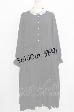 画像1: m petit by misako / AM*レースエリプリーツワンピース LL ブラック H-25-11-02-1016-LO-OP-NS-ZH