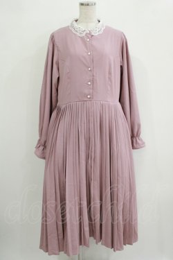 画像1: m petit by misako / AM*レースエリプリーツワンピース LL ピンク H-25-11-02-1017-LO-OP-NS-ZH