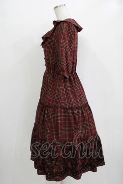 画像2: axes femme / ラッフル襟チェックワンピース M レッド H-25-11-02-1019-AX-OP-NS-ZH