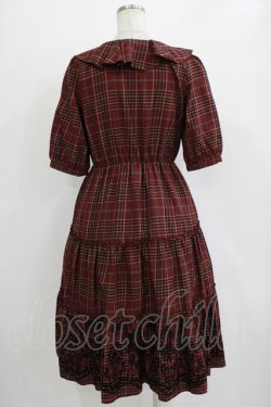 画像3: axes femme / ラッフル襟チェックワンピース M レッド H-25-11-02-1019-AX-OP-NS-ZH