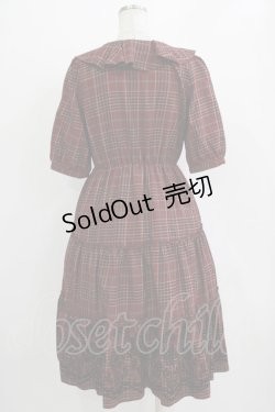 画像3: axes femme / ラッフル襟チェックワンピース M レッド H-25-11-02-1019-AX-OP-NS-ZH