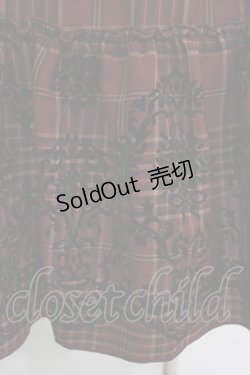 画像4: axes femme / ラッフル襟チェックワンピース M レッド H-25-11-02-1019-AX-OP-NS-ZH