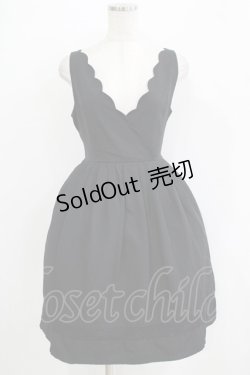 画像1: an another angelus / スカラップジャンパースカート Free ブラック H-25-11-02-1024-CA-OP-NS-ZH