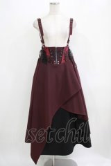 Ozz conte / サス付ナポレオン風レイヤードスカート  ボルドー×ブラック H-25-11-03-001-OO-SK-KB-ZH