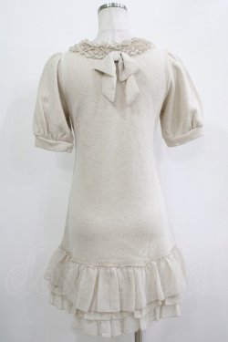 画像3: Emily Temple cute / ジョーゼットフリル裏毛ワンピース  ラメ混ベージュ H-25-11-03-029-ET-OP-KB-ZH