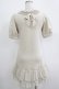 画像3: Emily Temple cute / ジョーゼットフリル裏毛ワンピース  ラメ混ベージュ H-25-11-03-029-ET-OP-KB-ZH (3)