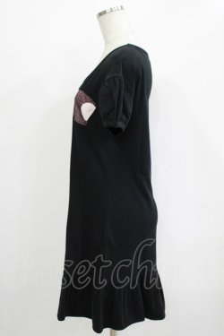 画像2: Emily Temple cute / ドットリボンプリントカットソーワンピース  黒 H-25-11-03-030-ET-OP-KB-ZH