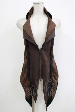 画像1: STEAM / ジャガード切替ホルターベスト  茶 H-25-11-03-035-HN-TO-KB-ZH