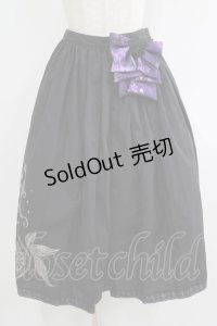 gouk / サクラリボンブローチ付袴スカート  黒 H-25-11-03-004-GO-SK-KB-ZH