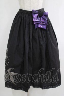 画像1: gouk / サクラリボンブローチ付袴スカート  黒 H-25-11-03-004-GO-SK-KB-ZH