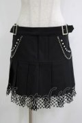 DARK IN LOVE / Rock girl studded pleated net mini skirt M ブラック H-25-11-03-038-PU-SK-KB-ZH