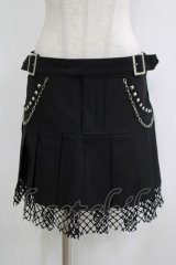 DARK IN LOVE / Rock girl studded pleated net mini skirt M ブラック H-25-11-03-038-PU-SK-KB-ZH