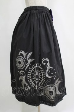 画像2: gouk / サクラリボンブローチ付袴スカート  黒 H-25-11-03-004-GO-SK-KB-ZH