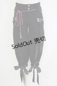 Ozz oneste / プリント刺繍パンツ  黒×紫 H-25-11-03-040-OO-PA-KB-ZH