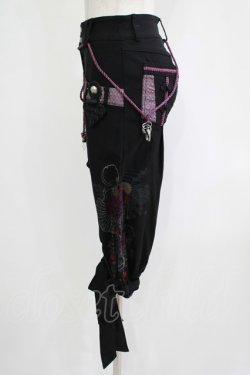 画像2: Ozz oneste / プリント刺繍パンツ  黒×紫 H-25-11-03-040-OO-PA-KB-ZH