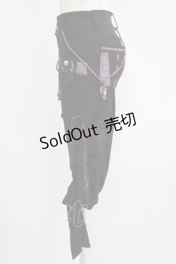 画像2: Ozz oneste / プリント刺繍パンツ  黒×紫 H-25-11-03-040-OO-PA-KB-ZH