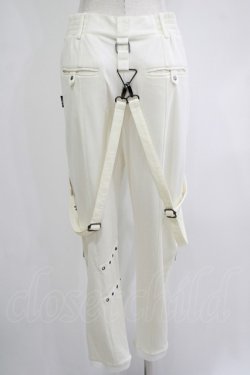 画像3: Ozz conte / リブ切替刺繍パンツ  白 H-25-11-03-043-OO-PA-KB-ZH