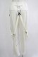 画像3: Ozz conte / リブ切替刺繍パンツ  白 H-25-11-03-043-OO-PA-KB-ZH (3)