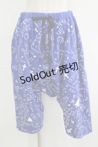 MINT NeKO / プリントサルエル  ブルー H-25-11-03-045-HN-PA-KB-ZH