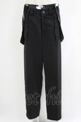 MINT NeKO / サス付センタープレスパンツ  黒 H-25-11-03-046-HN-PA-KB-ZH