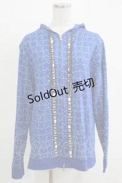 画像1: MINT NeKO / PUZZLE ZIPパーカー  青 H-25-11-03-050-HN-TO-KB-ZH