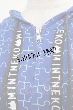 画像5: MINT NeKO / PUZZLE ZIPパーカー  青 H-25-11-03-050-HN-TO-KB-ZH