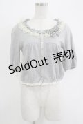 Emily Temple cute / チュールフリルショートカーディガン  グレー H-25-11-03-052-ET-TO-KB-ZH
